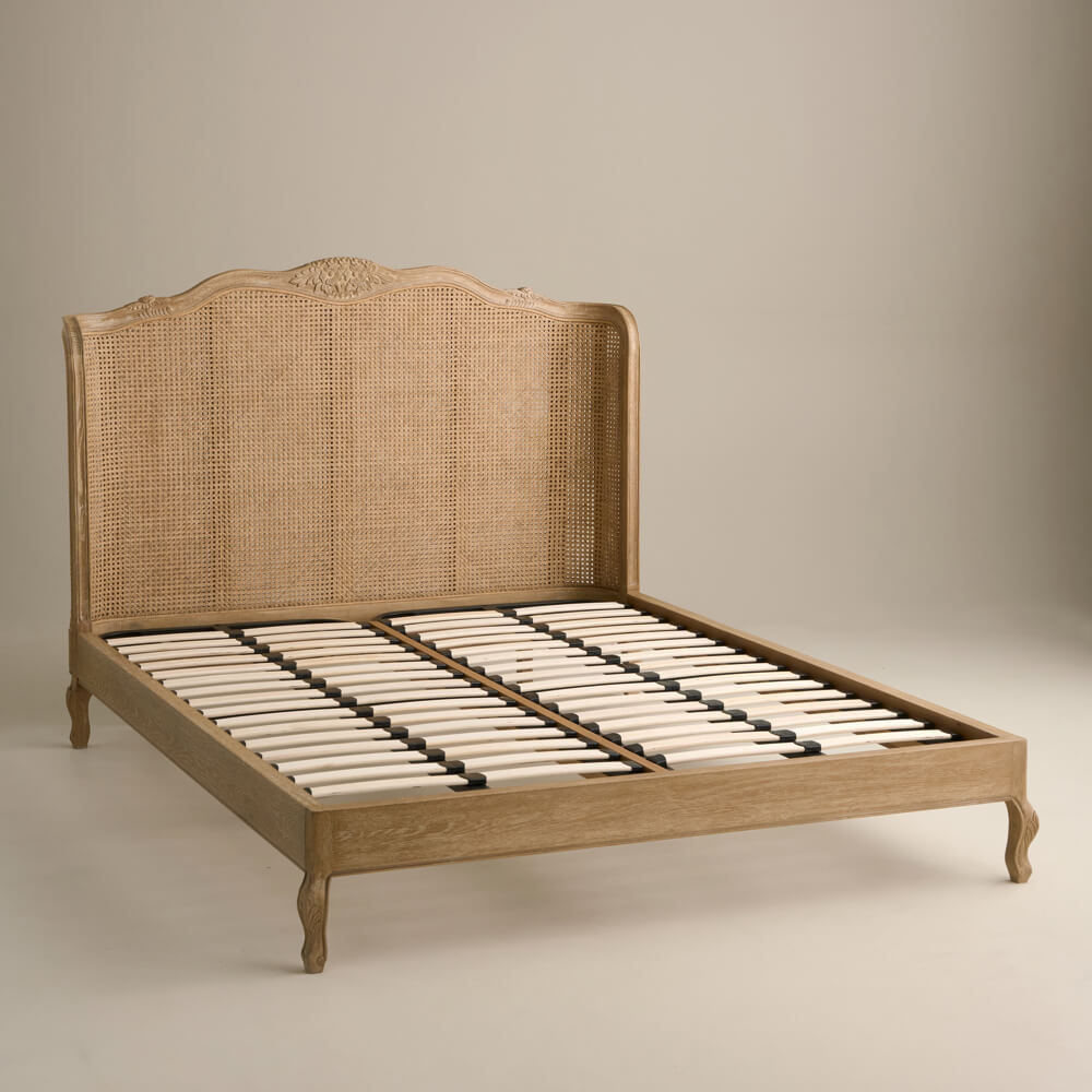 Chamonix Rattan Bed, Weathered Oak / Rattan, Double